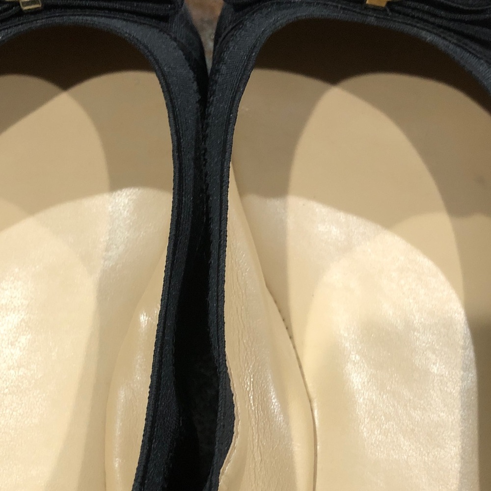 Michael Kors Fulton Ballet Flats Black Sz 10 leather and patent leather Bow&Logo - Picture 6 of 16